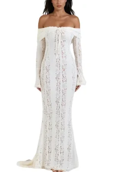 Lace Off-Shoulder Maxi Dress