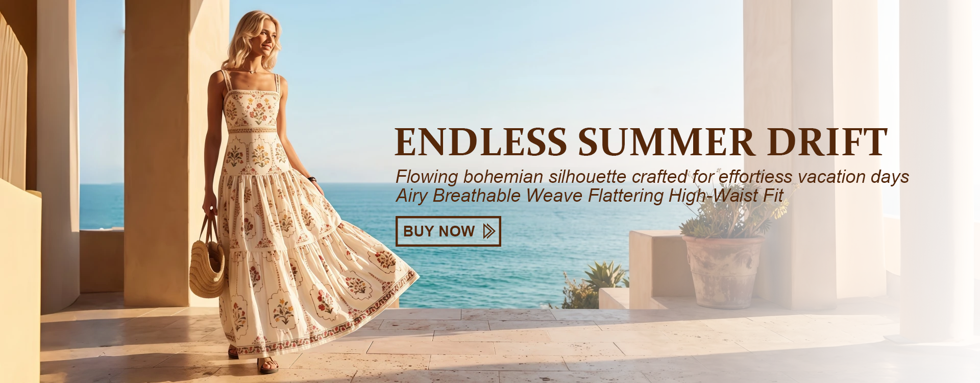 Cream Women Floral Maxi Dress Square Neck Spaghetti Strap Tiered Long Dress